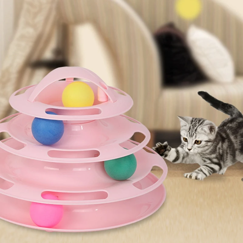 3/4 уровней игрушка для домашних животных кошек планшетов котят башни треков диск