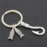 new alloy fish hook fashion keychain exquisite holiday jewelry ring for father