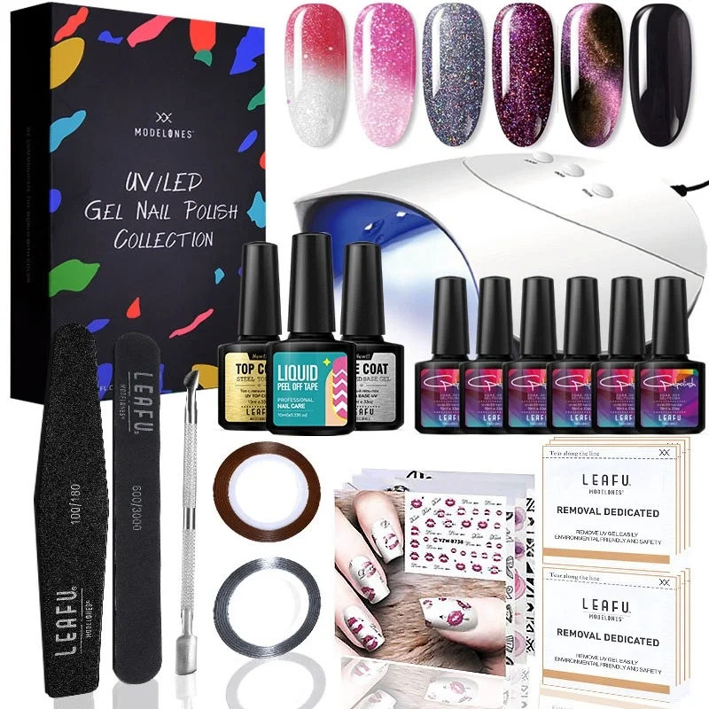 Modelones 21 шт./лот Блестящий светодиодный Гель лак для ногтей Полупостоянный