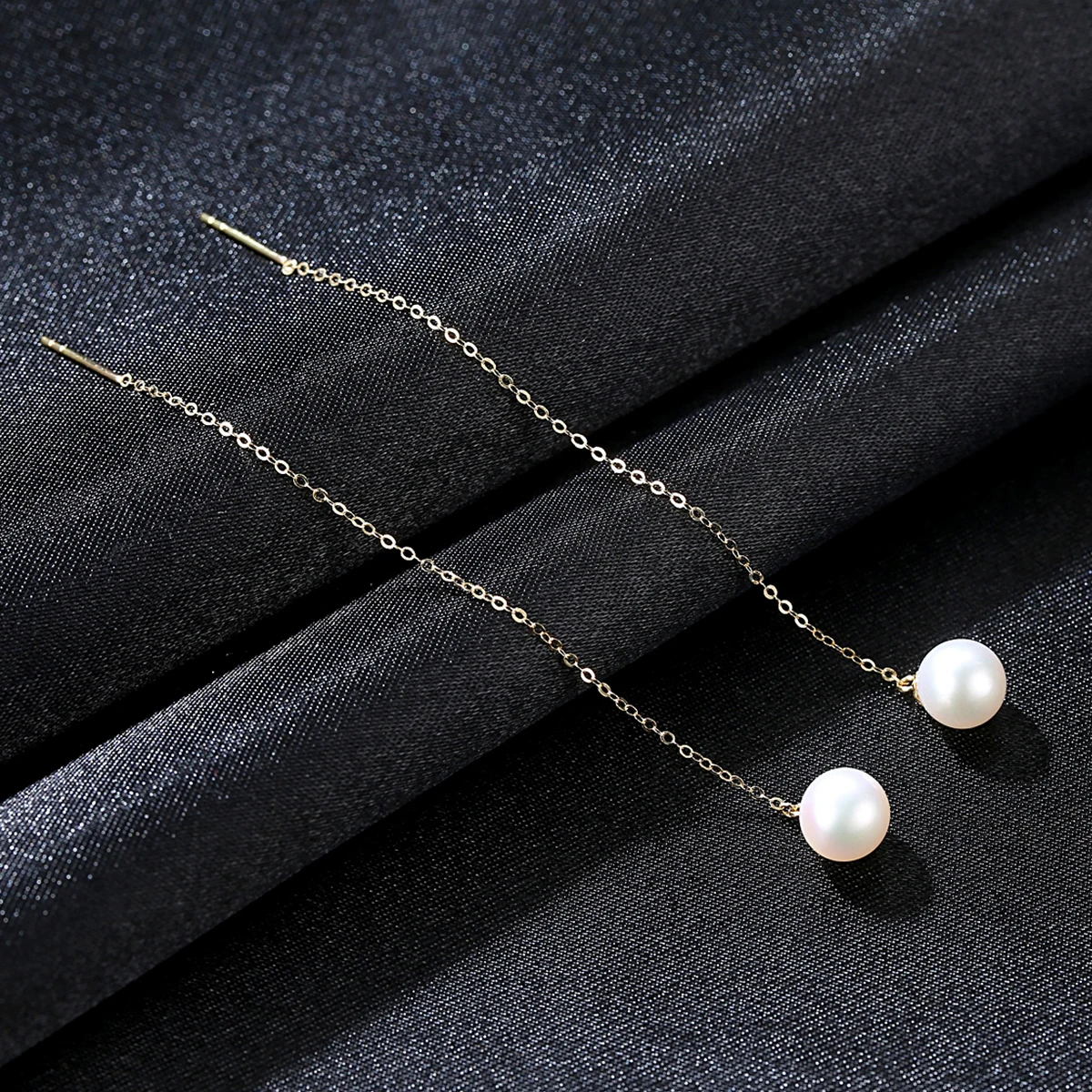 

SANYU 18K Gold Tassel Drop Earrings for Women Wedding Engagement Fine Jewelry Natural Freshwater Pearls Brincos AU750 GE0002