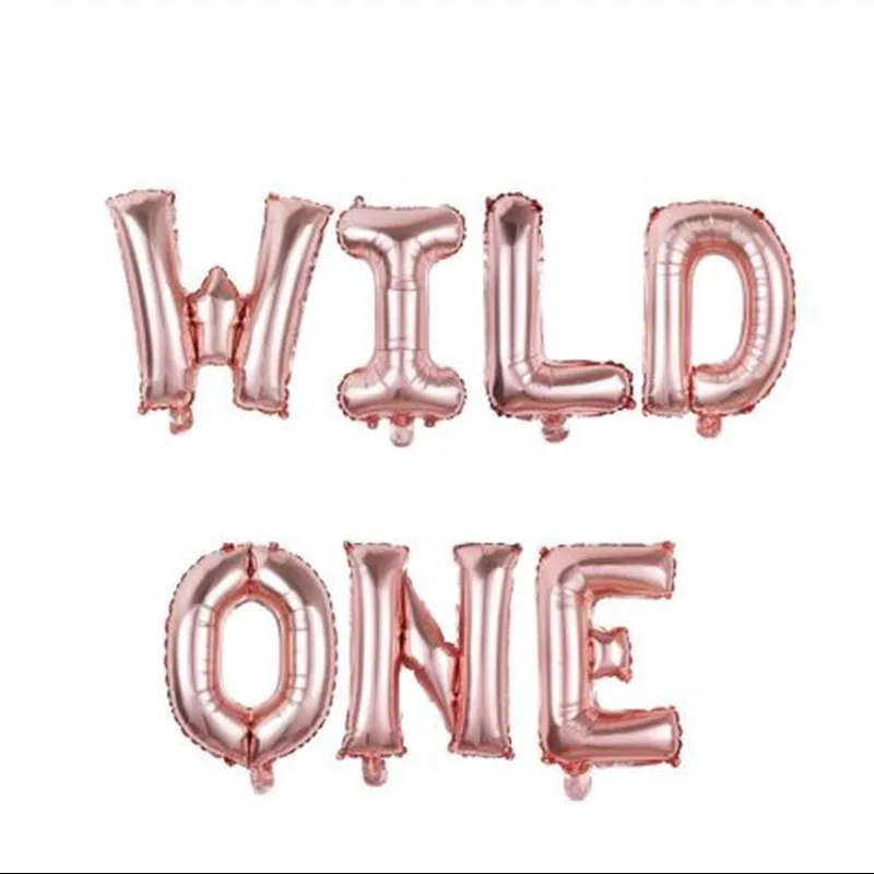 Воздушный шар с надписью WILD ONE 16 дюймов 7 шт./лот|Воздушные шары и аксессуары| |