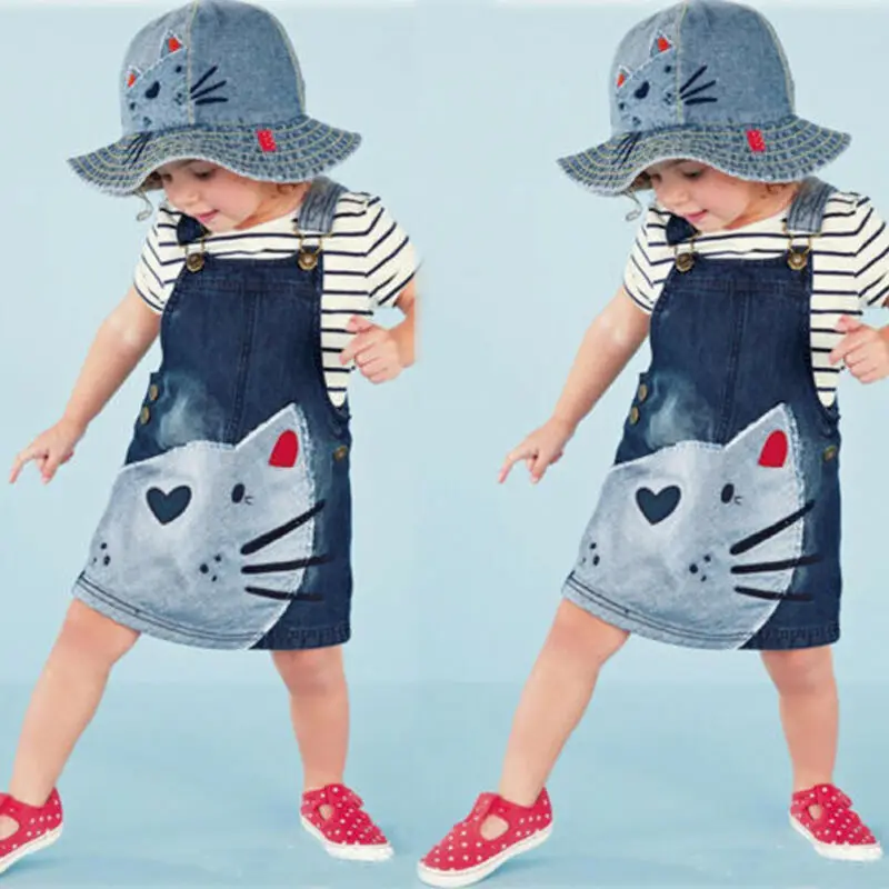 Детская одежда детская для маленьких девочек модное милое летнее с рисунком