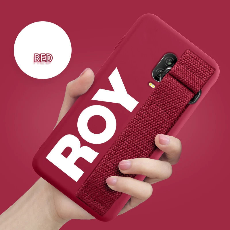 Red Чехол с ремешком на руку для OnePlus 7T Pro 7 Pro 7 6T 6 5T 5 t чехол матовый Мягкий силиконовый чехол на запястье Чехол для OnePlus 7Pro 1+ 7T Funda - Цвет: Red