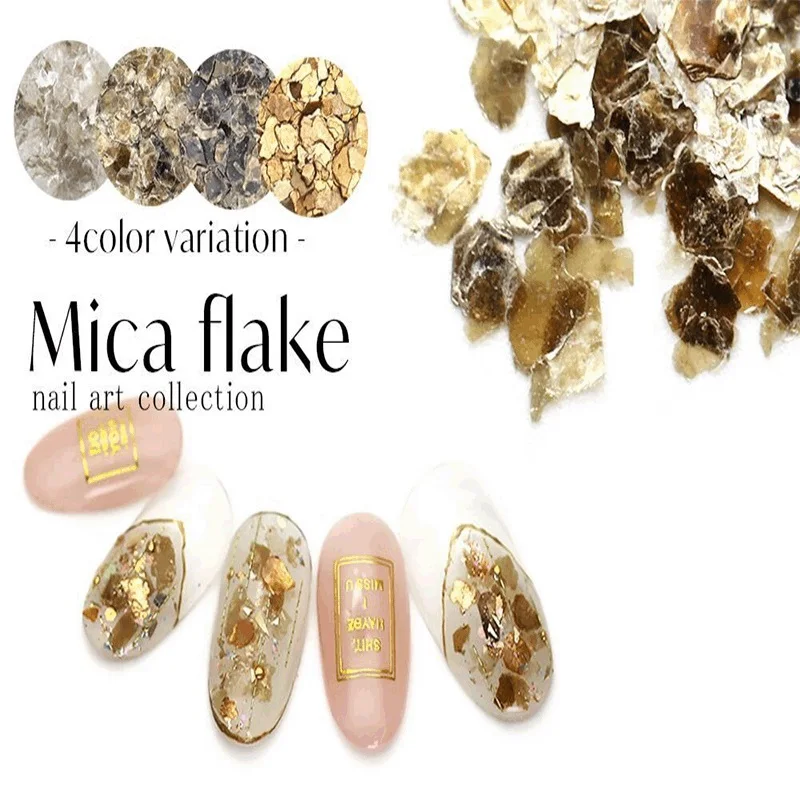

QZ-Nail Art NaturalShell Patch Rock Fragment 6 Colors Mica Film Mixed Set Nail Ornament Wholesale