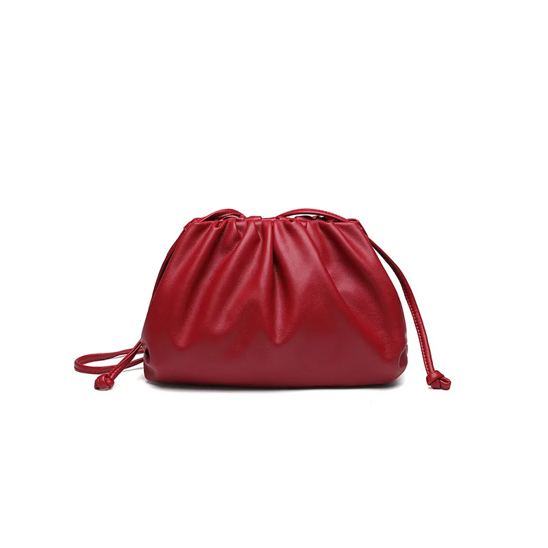 Red 26x10x16cm Модная кожаная мягкая гофрированная большая сумка-мессенджер на плечо, Высококачественная женская дизайнерская сумка, повседневный клатч - Цвет: Red 26x10x16cm