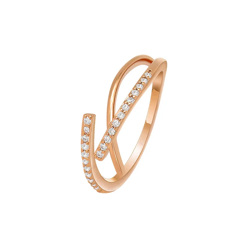 

2021 New Fashion Jewelry Ring Simple Cold Wind Cross Ring Female Fashion Personality Korean Light Luxury Ring Open Forefast