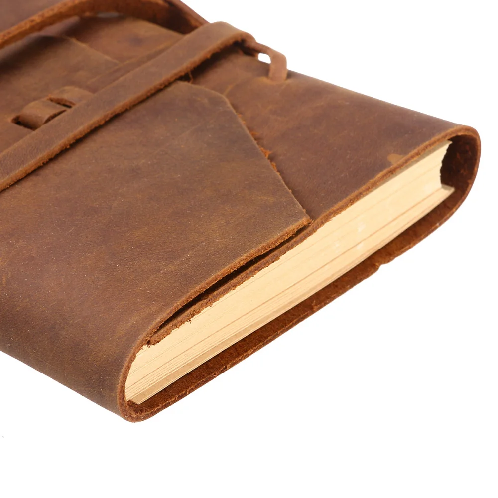 

Classic Leather Notebook Antique Diary Journal with Binding Rope for Gift (Brown)