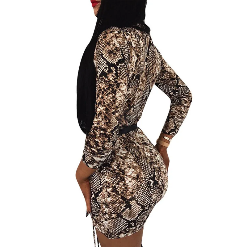 Женское облегающее платье мини со змеиным узором - купить по выгодной цене |