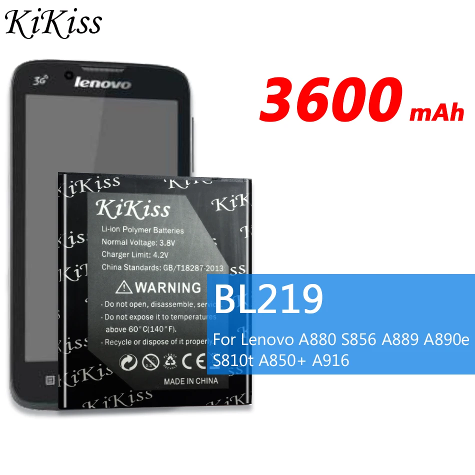 Аккумулятор большой мощности 3600 мА/ч BL219 для lenovo A880 S856 A889 A890e S810t A850 + A916 номер