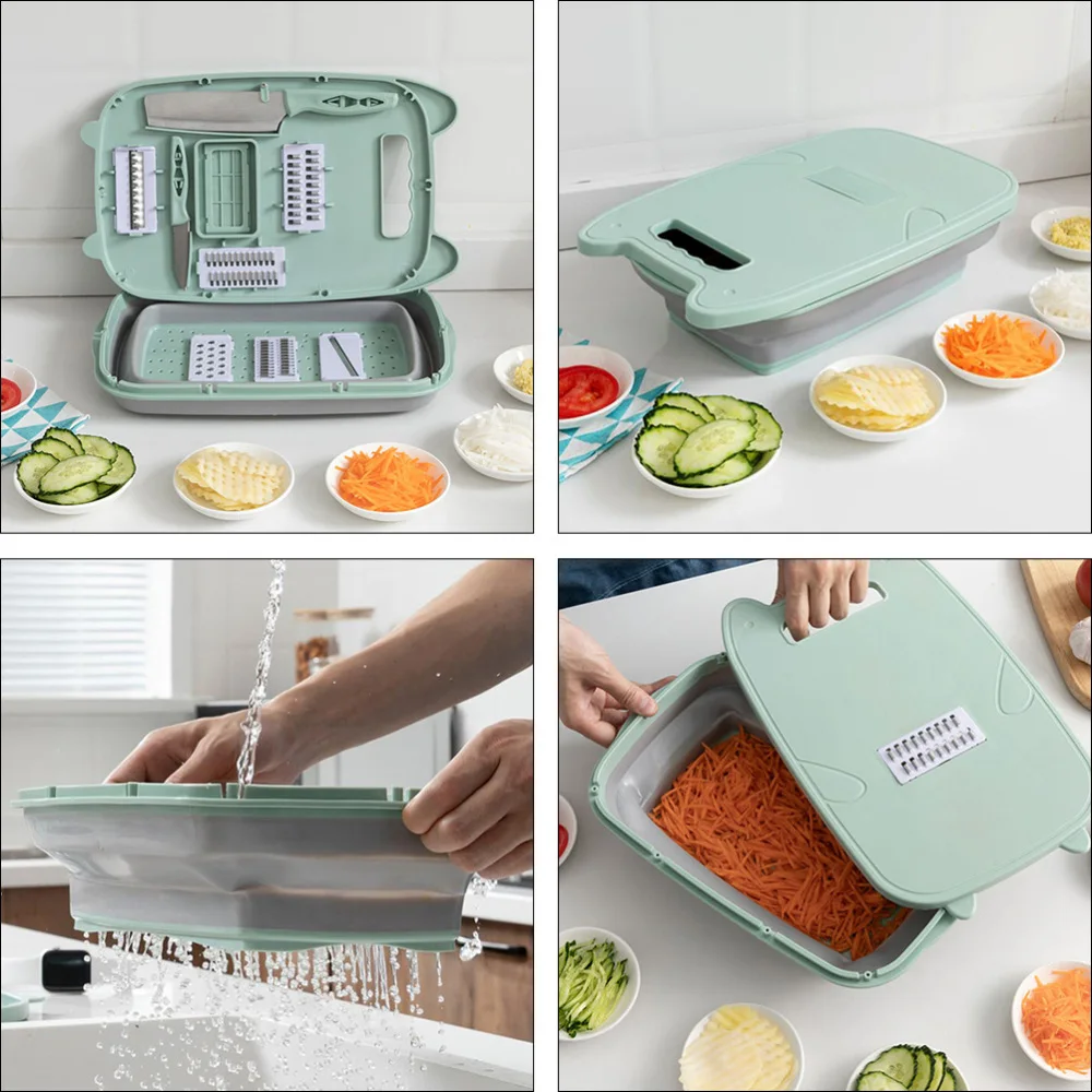 

1 Set Vegetable Multi-functional Peeler Kitchen Chopping Board Draining Basket