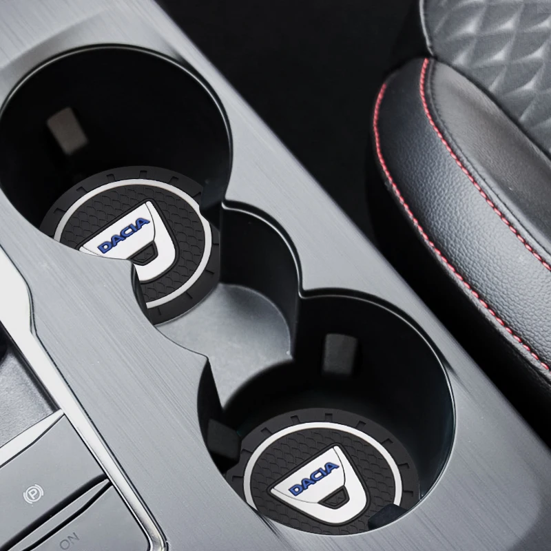 

1Pcs Car Water Cup Anti-slip Mat Silicone Logo Cup Holder Mat Auto Accessories for Dacia- Dokker Sandero Spring Duster Lodgy