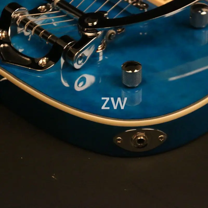 Электрическая гитара под заказ стеганый кленовый верх Цветочная инкрустация