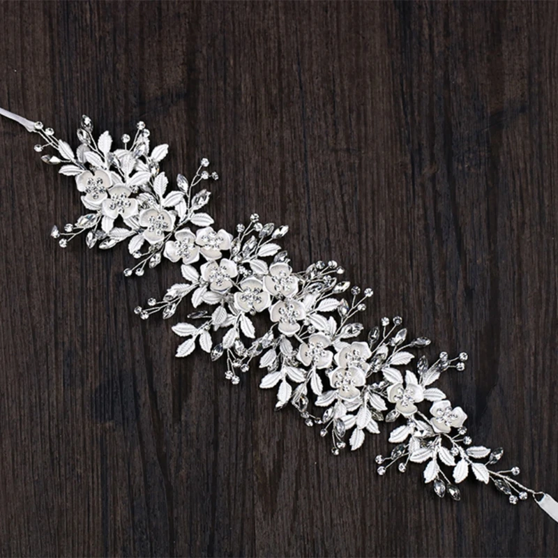 

Hair Band White Leaves Headband Bride Headwear Wedding Women Jewelry Accessories K3KC