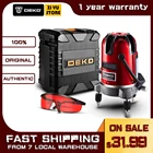 Лазерный уровень DEKO LL5 серии 5, линия 6 точек, красный лазерный уровень, самонивелирующийся, горизонтальный, Регулировка по вертикали, 360 градусов, для работы вне помещения