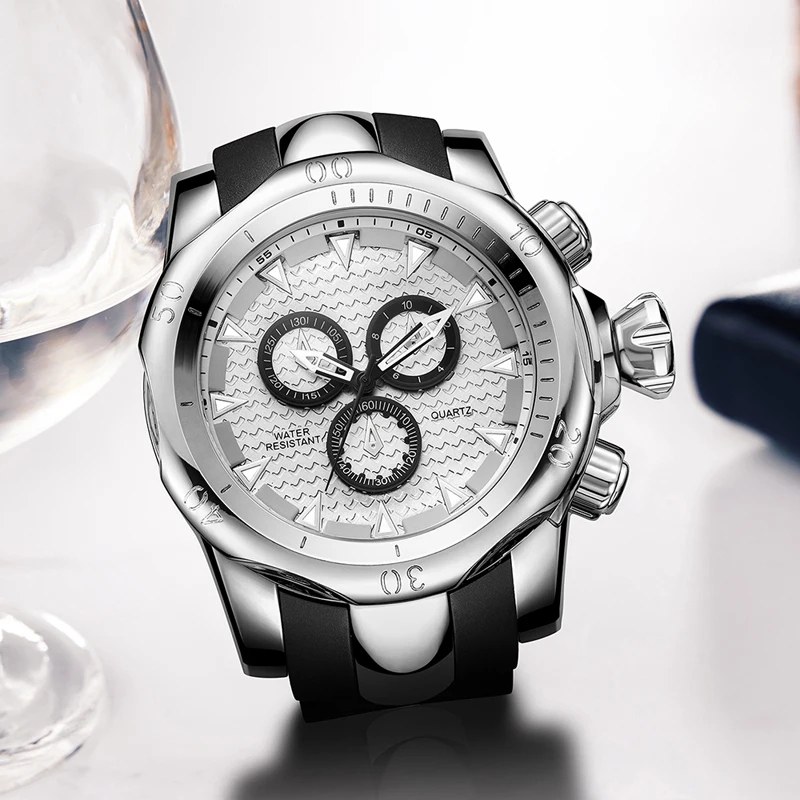 Часы наручные мужские кварцевые в стиле милитари роскошные брендовые деловые