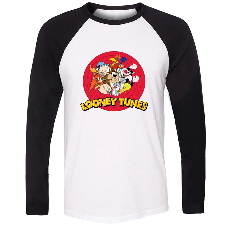 jfRCB1340C Porky Pig Looney Tunes Hungry Taz Mania Looney Tunes Дизайнерская мужская футболка с принтом для парней футболка с графическим принтом хлопковые футболки с длинными рукавами - Цвет: jfRCB1340C