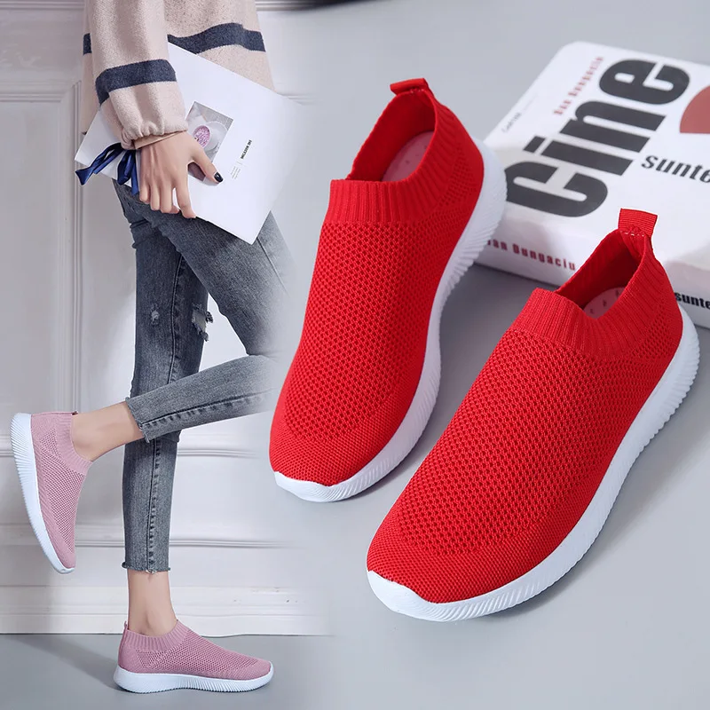 Women Loafers Casual Breathable Ladies Socks Shoes Lightweight Summer Woman's Mesh Sneakers Lovers Walking Footwear Big Size