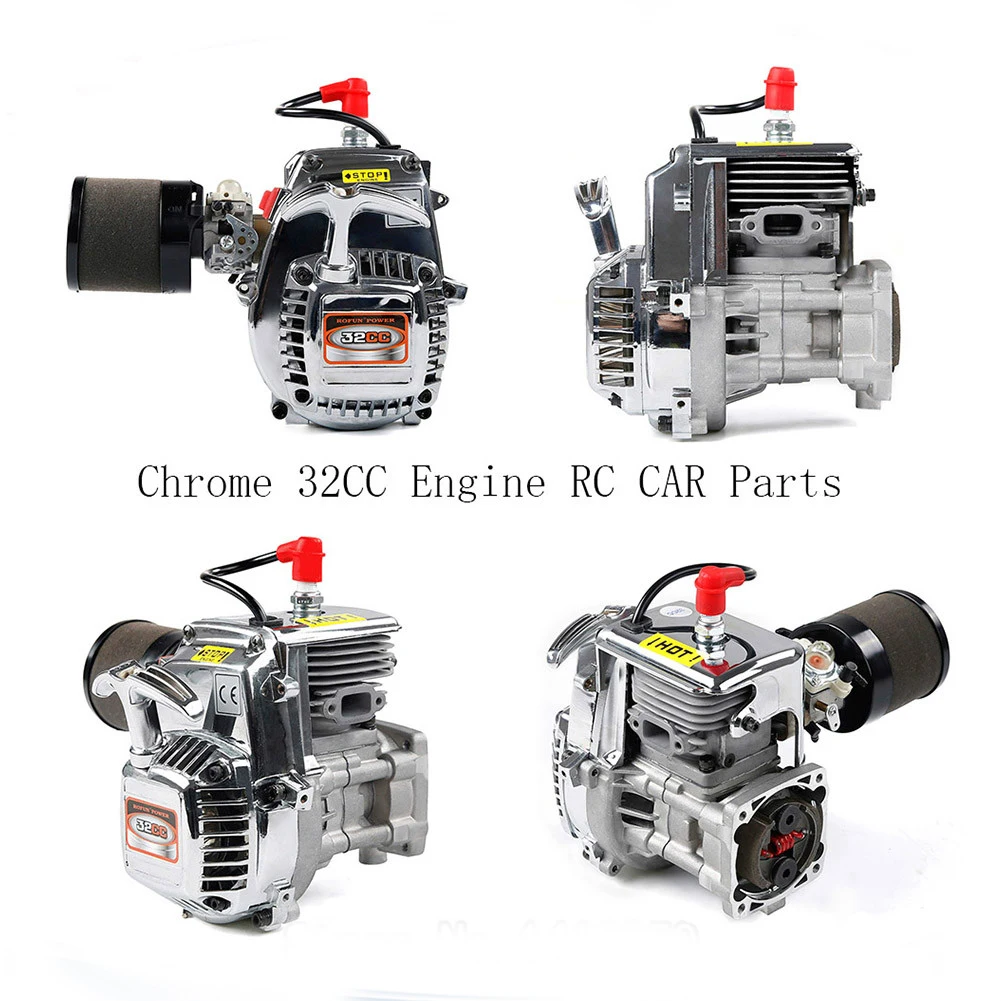 ROFUN Бахи хром 32CC 2 тактный 4 болта двигатель с мат фильтр для 1/5 Hpi мкд БРГ FG ДДТ Fid