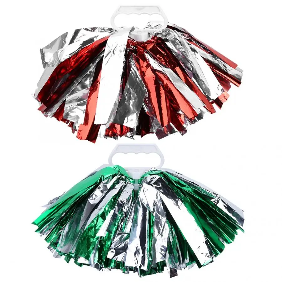 2 цвета прочные помпоны для Черлидинга танцевальной вечеринки школы спортивных