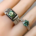 Inbeaut Pass бриллиантовое тестовое парное обручальное кольцо отличного кроя, 1 карат зеленое моиссанитовое кольцо для мужчин и женщин, классические ювелирные изделия для помолвки