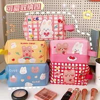 wg korean cartoon bear cosmetic bag female portable ins cute large capacity girl pencil case storage bag toilet bag