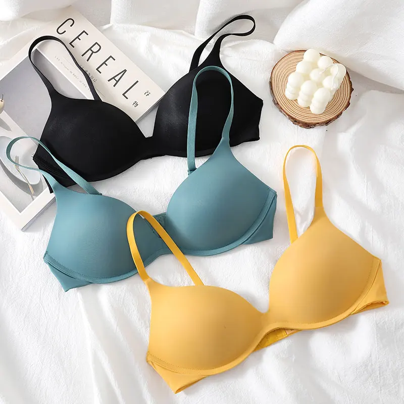 

Women's seamless sports bra gather Japanese style no steel ring bra ultra-thin top anti-sagging bra