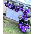 95 шт. Фольга для дискотеки воздушные шары-гирлянды фиолетовый хром металл Серебристые шары арочный комплект свадьба день рождения Юбилей украшения
