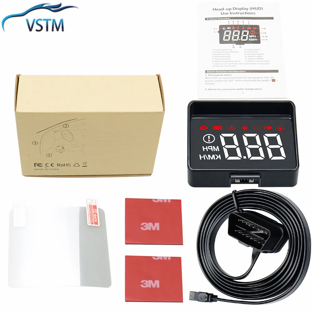 Новейший автомобильный проекционный дисплей на лобовое стекло A100s OBD2 II EUOBD