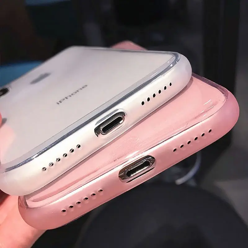 Модный Цветной прозрачный противоударный чехол для телефона iPhone X XS XR Max 8 7 6 6S Plus