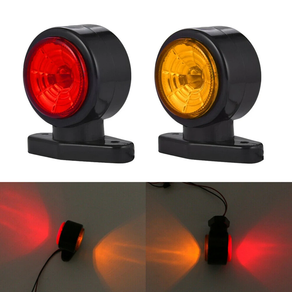 

2pcs 12V 24V LED Side Marker Light Red Amber White Double Face Turn Signal Lamp Stop Tail Lights for Car Trucks Trailer Lorry