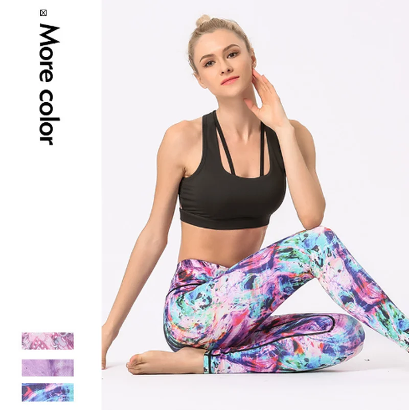 

Sportwear for Fitness High Waist Sports Leggings Running Athletic Women 2019 New Print Plus Size Pants Active Wear Leggins