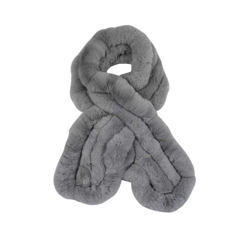 

Cheap price Russian New Women Long Style Real Rex Rabbit Fur Scarf Rex Rabbit Fur Warm Soft Warp Quality Fashion scarf S-812