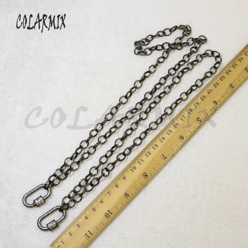 2 шт. ожерелье циркониевая Пряжка Подвеска длинная цепочка Ожерелье Высокое