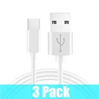 3 предмета в комплекте USB Type C Usb кабель для передачи данных кабель USB Type-C с функцией быстрой зарядки шнур для зарядного устройства для телефона для Samsung S9 Note 8 Xiaomi 6 Huawei P10 адаптер USB-C