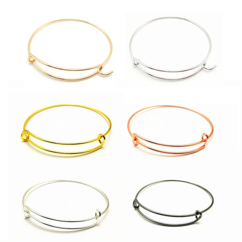 Adjustable Bracelet Stainless Steel DIY Charm Bangle 50-65mm Jewelry Finding Expandable Wire Bangles Bracelets Wholesale | Украшения и