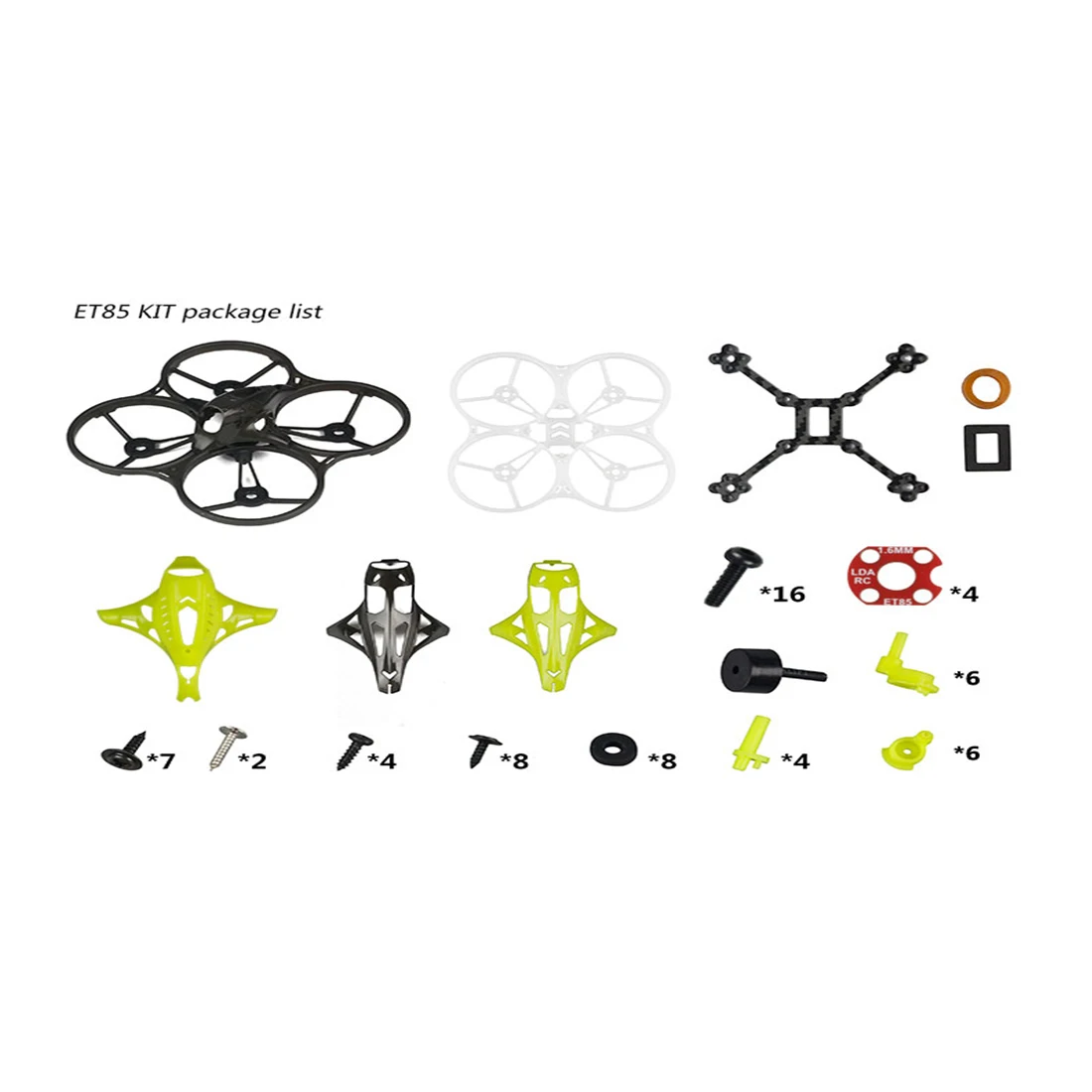Комплект рамок для квадрокоптера LDARC ET85 87,6 мм с 4 навесом ET85 FPV аксессуары для гоночного дрона