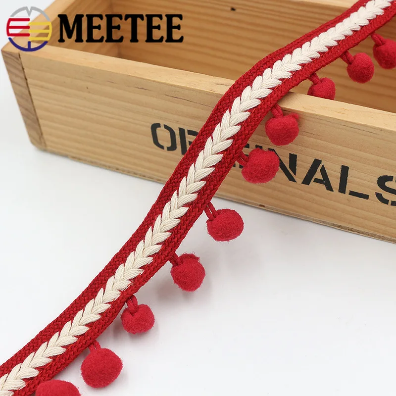 10 метров Meetee вышитая лента 12 мм помпон шариковая с бахромой шитье кружева сделай