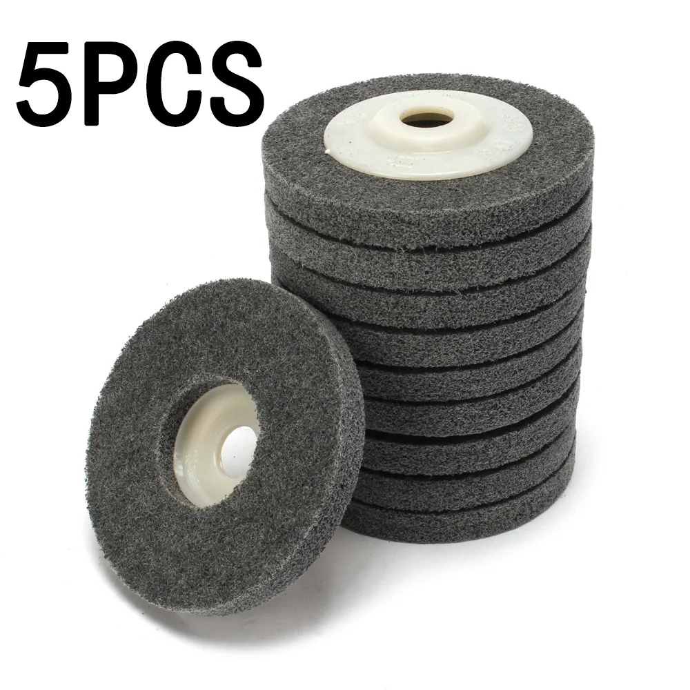 

12mm/ 0.39\\\" Polishing Wheel Pads Gray Nylon Fiber Abrasive Buffing 5Pcs