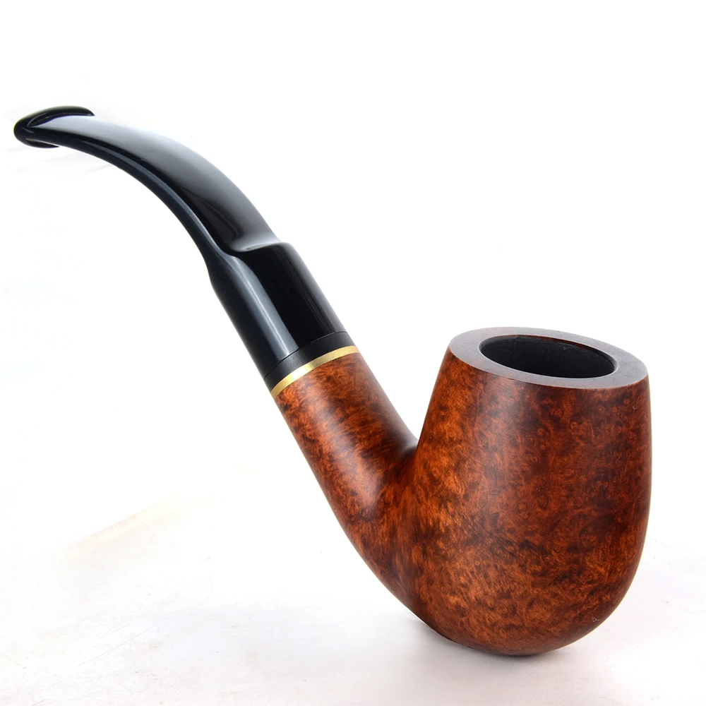 Бриар трубы табака курительная труба гладкая отделка 9 мм фильтр изогнутая