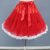 two layers tulle skirt womens ruffles colorfull 45cm part dance tutu skirt underskirt 2022