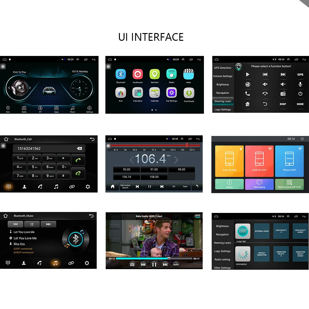 Автомобильный мультимедийный плеер 10 1 дюйма 2 din Android стерео радио Bluetooth Wi Fi аудио