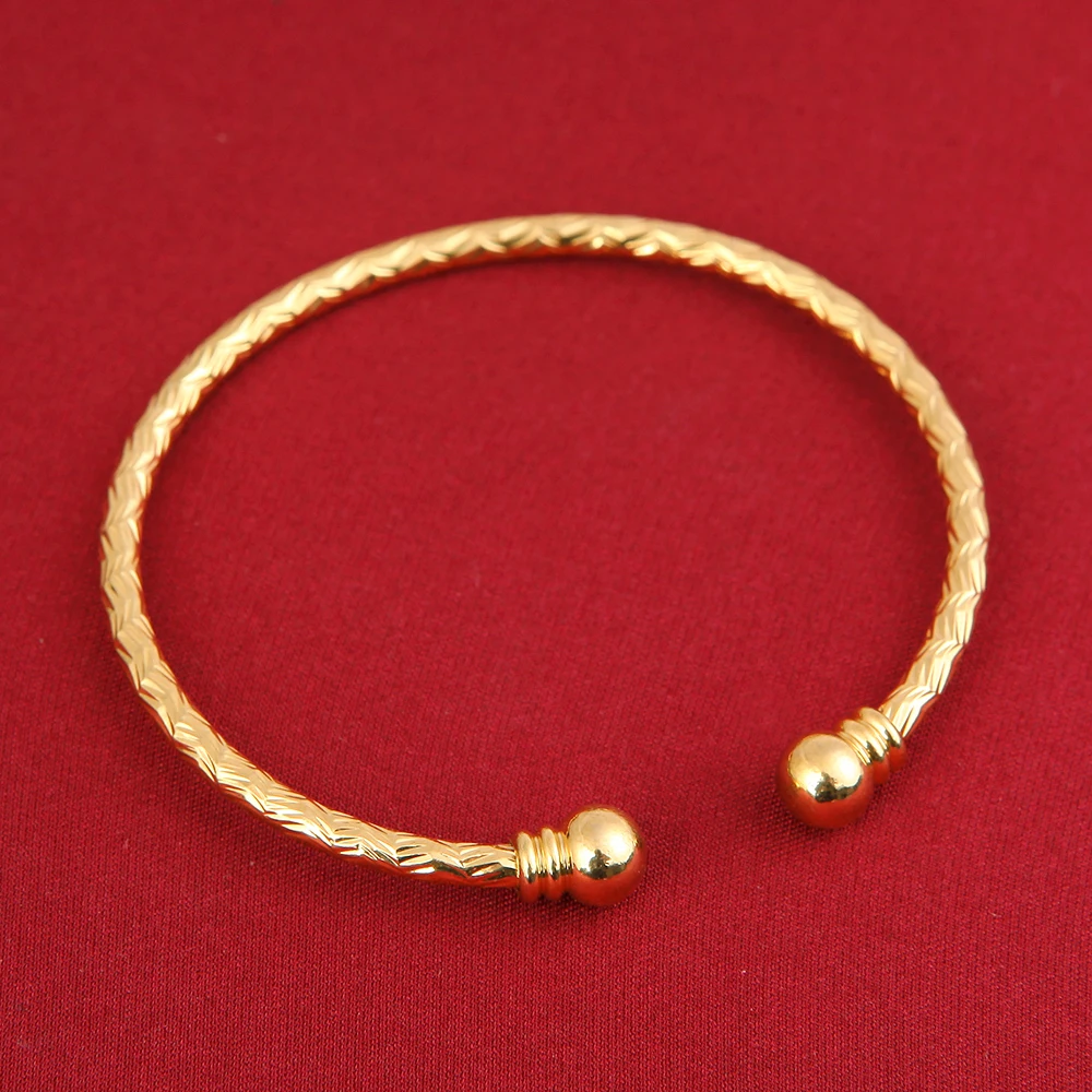 Gold Color Bangle Jewelry For Boys Girls Ethiopian Kids Bangles Cuff Bracelet | Украшения и аксессуары