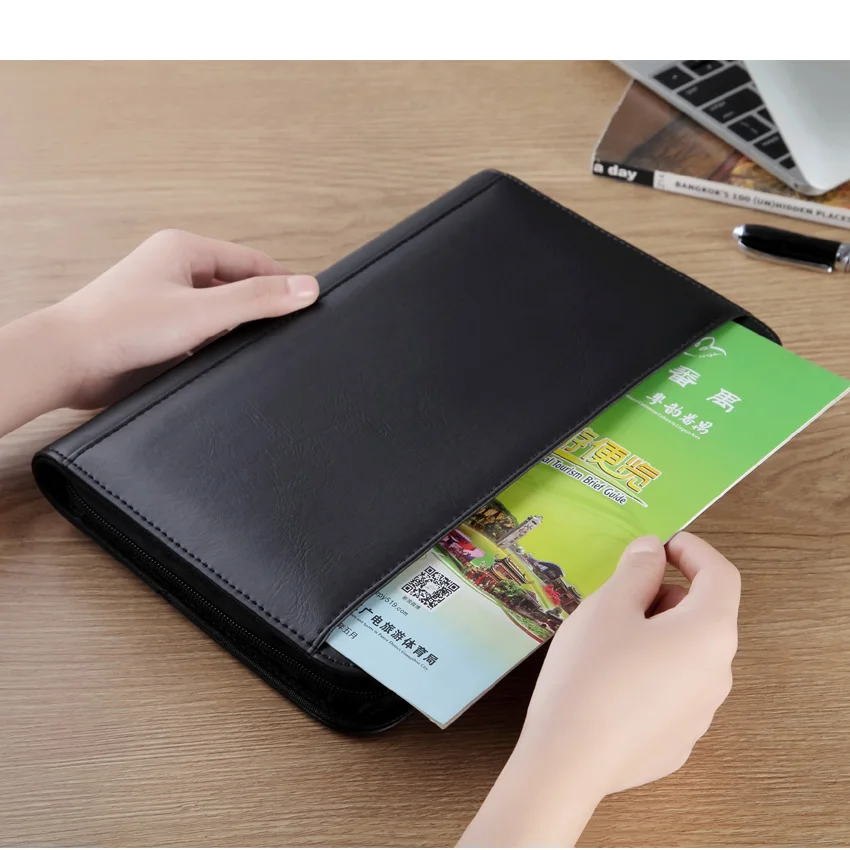 Деловой портфель A5 папка для документов с блокнотом на молнии блокнот записей