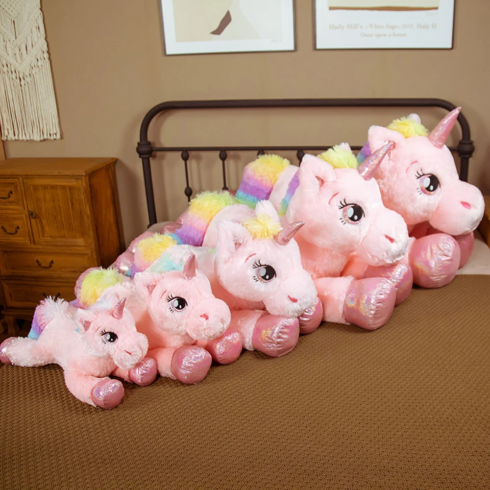 

1Pcs 40cm-100cm Cute Pink Unicorn Plush Toys Soft Horse Awesome Birthday & Valentine'S Gifts For Girls Kids Room Decoration