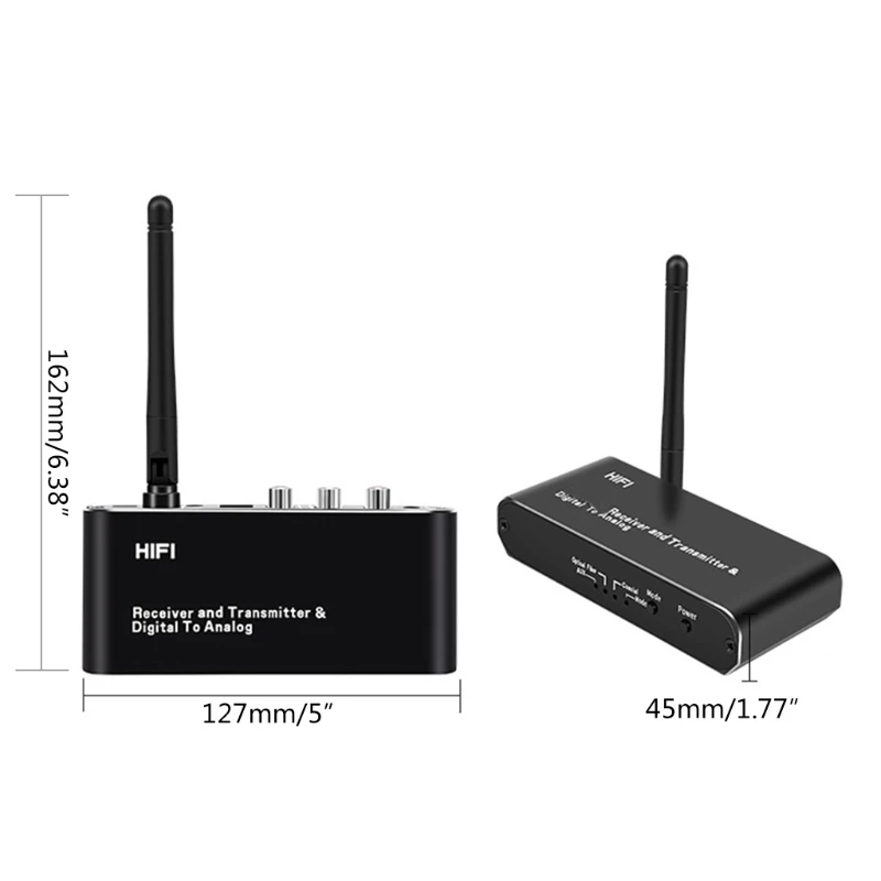 

HIFI DAC Digital Audio to Analog Converter BT5.0-Compatible Receiver Transmitter AUX 3.5 Coaxial Optical Fiber Wireless