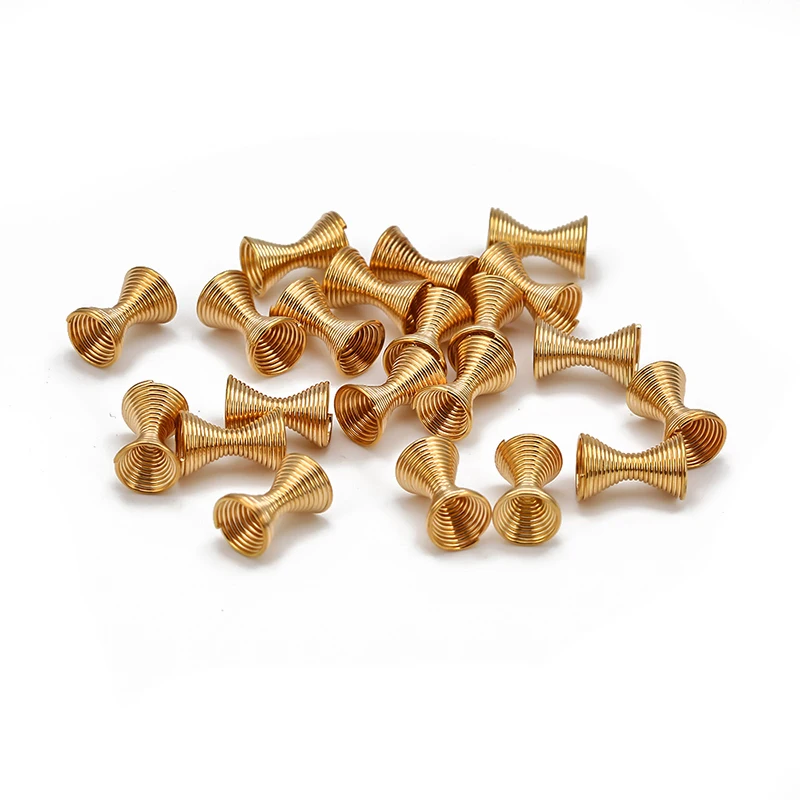 20 шт./лот 8*11 мм золото/серебро цвет металлический железный провод пружина бусины