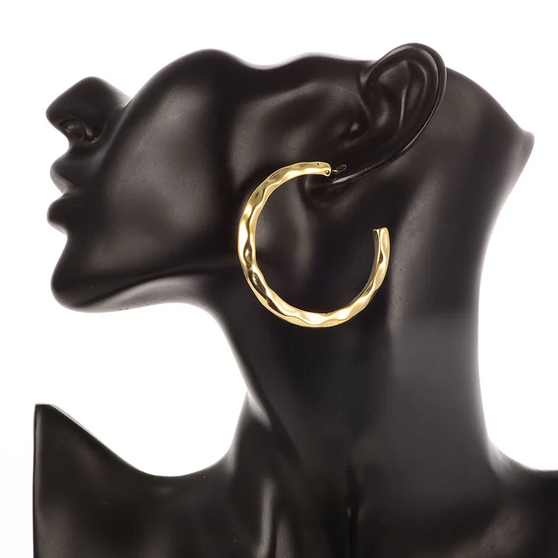 

HONGYE 2020 New Design Sparkling Large Circle Geometric Round Hoop Earrings For Women Girl Wedding Party Jewelry