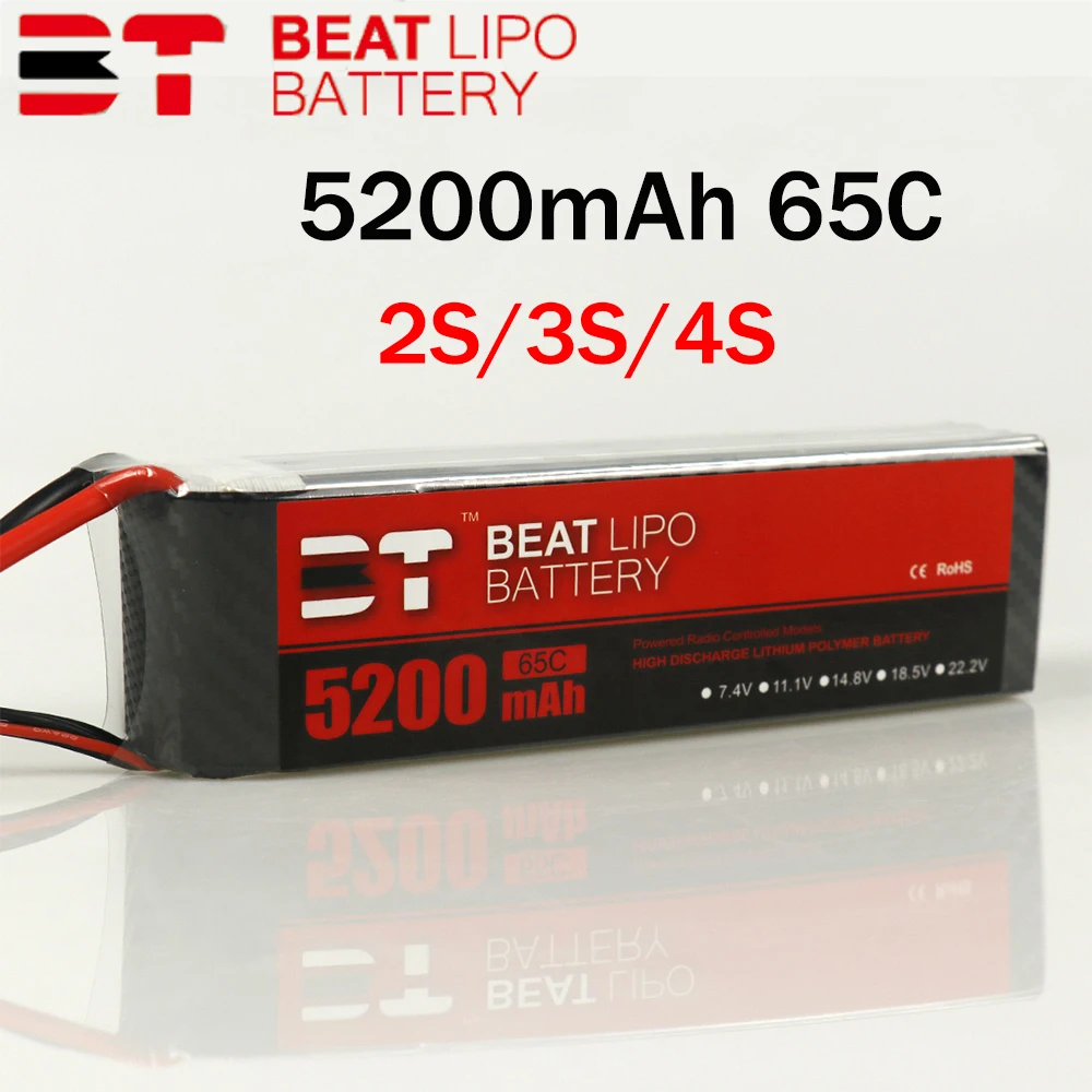 

Beat LIPO battery 2S 3S 4S 5200mAh 65C 7,4 V 11,1 V 14,8 V Lipo Battery для FPV Racing Drone Quadcopter