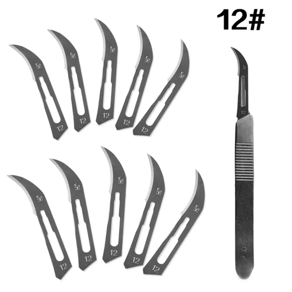 

11 Pcs Blade Scalpel Non-Slip Metal Scalpe- Knife Kit Carbon Steel Cutter Engraving Craft Knives DIY Cutting Repair Hand Tool
