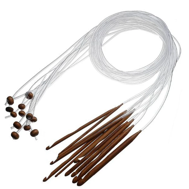 Бамбуковый гибкий Афган тунисский ковер крючком Крючки Иглы на ранге прозрачный